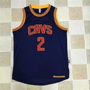 Maillot De Basket Cleveland Cavaliers Kyrie Irving 2 Brode AU Fabric Bleu Fonce